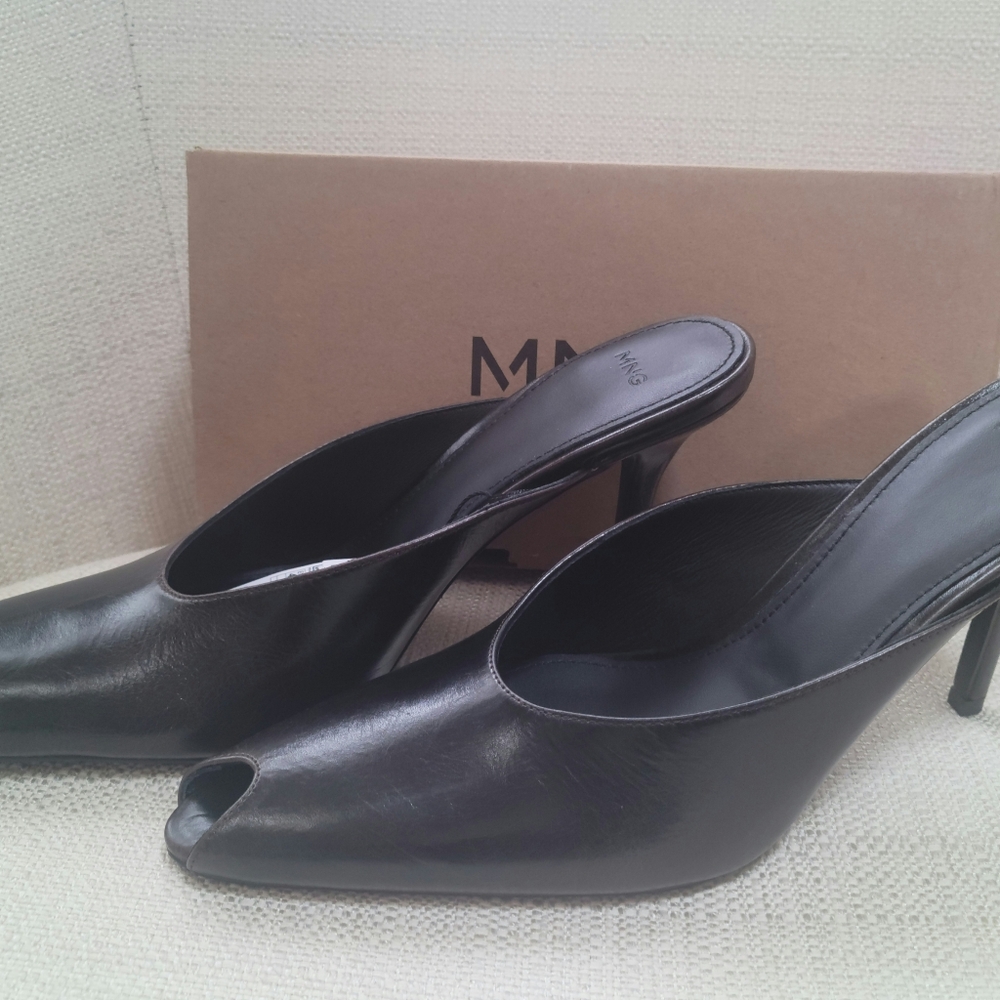 Mango Open-toe Leather Shoes